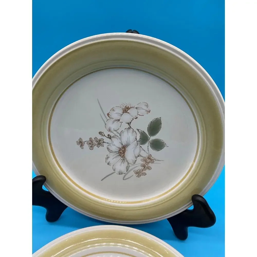 Vtg Impresions By Danielle‎ Riverside Dinner Plates Set Of 3 Genuine Stoneware